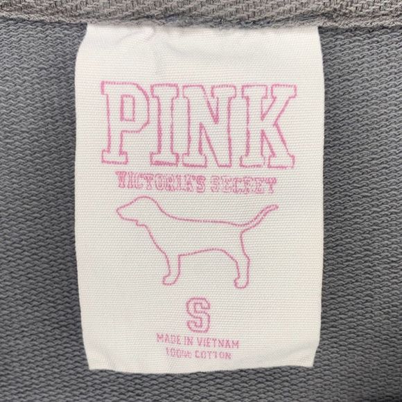 PINK Victoria’s Secret Hoodie Pullover Top Distressed Front Pocket Size Small - Picture 4 of 7
